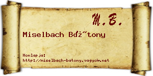 Miselbach Bátony névjegykártya